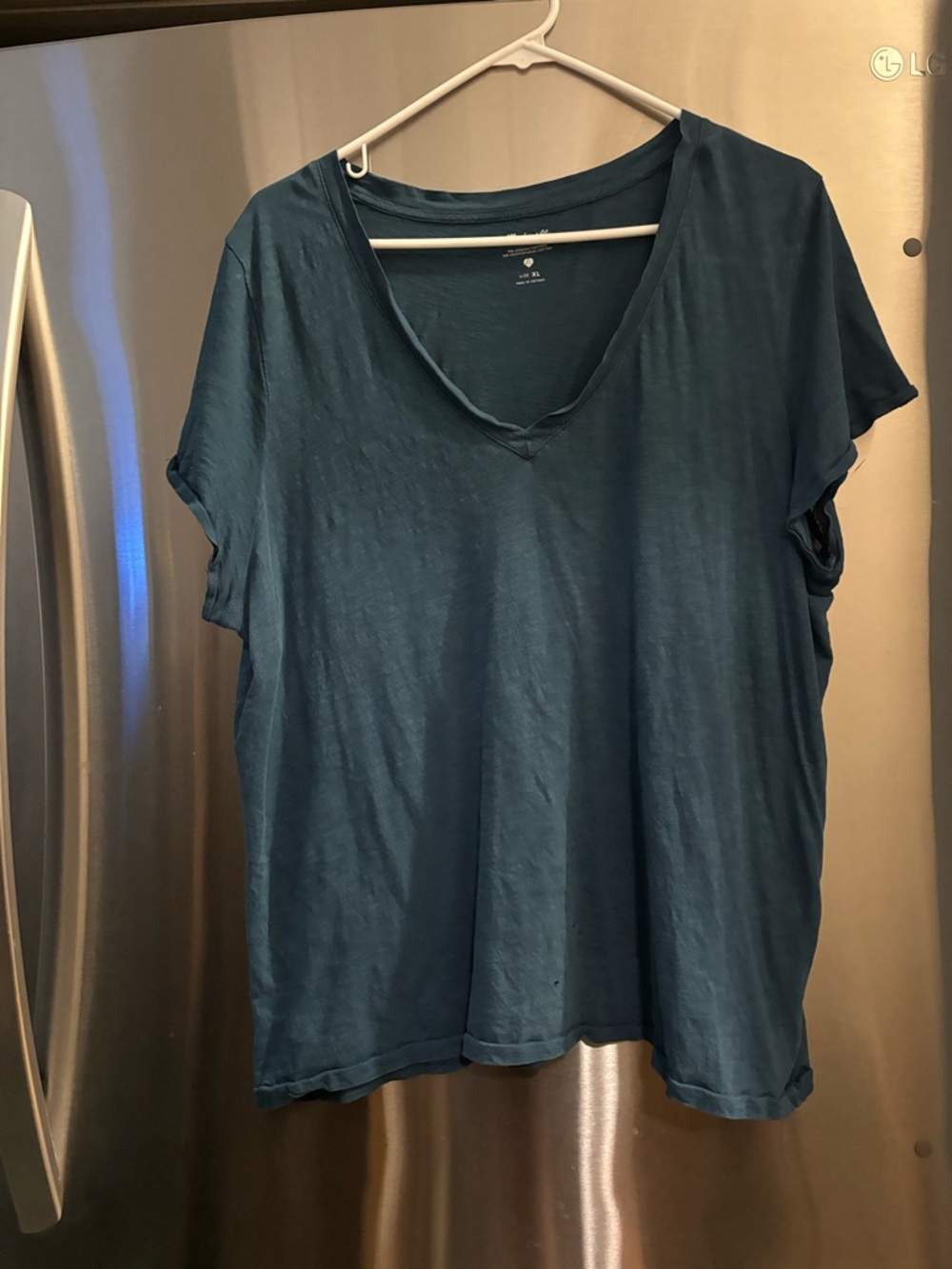 Madewell Teal Short-Sleeve V-Neck Tee
